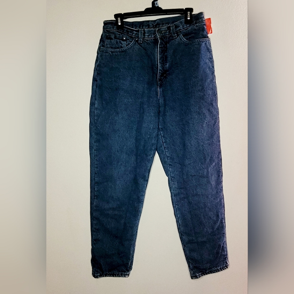 L.L.Bean Fleece Lined Jeans Womens Size 12 Blue Double L Relaxed Fit High Rise